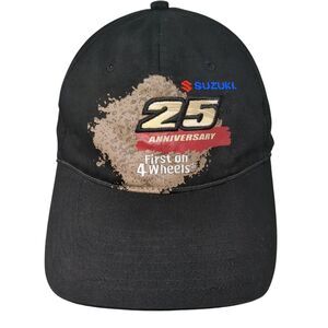 Suzuki 25th Anniversary First on 4 Wheels Strapback Hat Black OS Adjustable